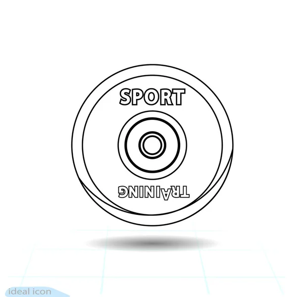 Platte Scheibe Oder Gewicht Massenvektorsymbol Illustration Für Gewichtheben Oder Krafttraining — Stockvektor