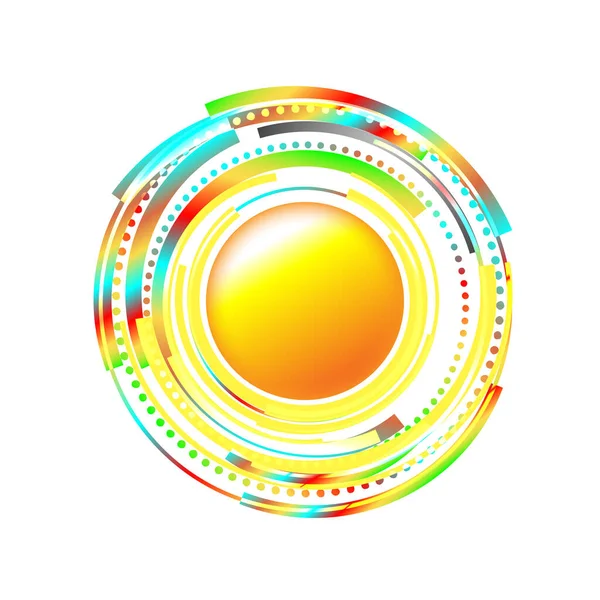 Icona Del Sole Con Raggi Mezzaluna Firma Logo Design Con — Vettoriale Stock
