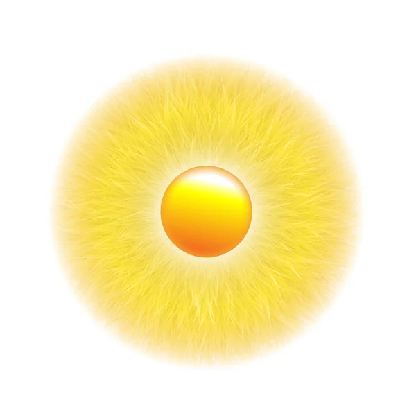 Sonnensymbol Mit Strahlen Aus Stroh Oder Flauschig Zeichen Oder Logo — Stockvektor