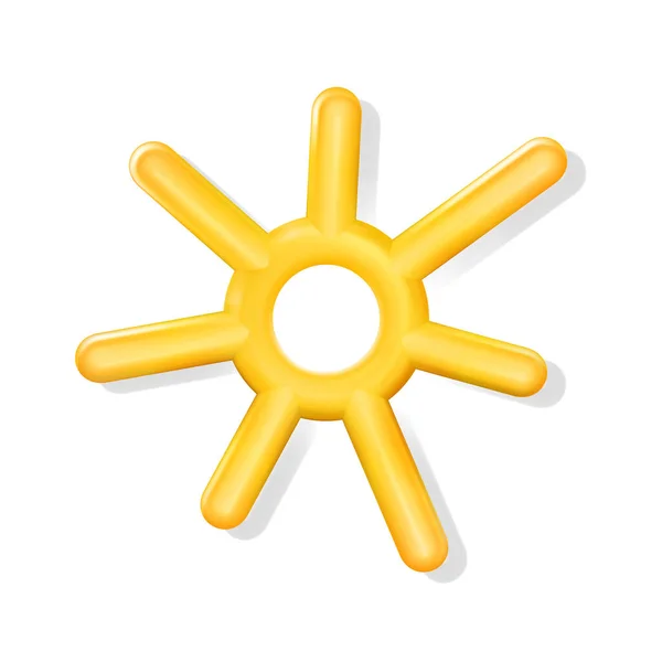 Yellow Glossy Realistic Plastic Sun Icon Toy Infographics Diagram Presentation — Stock Vector