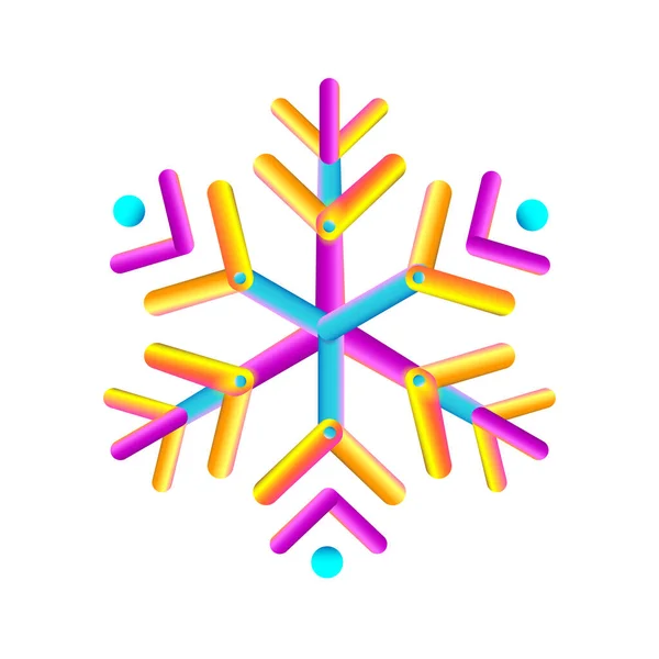 Овальные Полоски Геометрический Значок Снежинки Модные Градиентные Формы Композиции Новогодняя — стоковый вектор