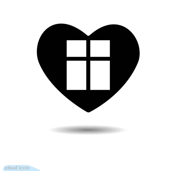 심장의 아이콘이지 발렌타인데이를 디자인 사랑의 그래픽과 디자인의 스타일 위해서 그림자 — 스톡 벡터