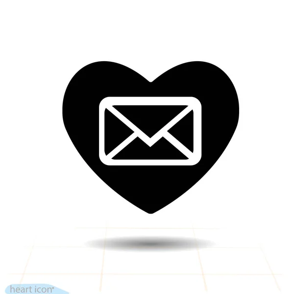 Kalp Vektörü Simgesi Aşk Sembolü Mektuplar Kalbimde Sevgililer Günü Işareti — Stok Vektör
