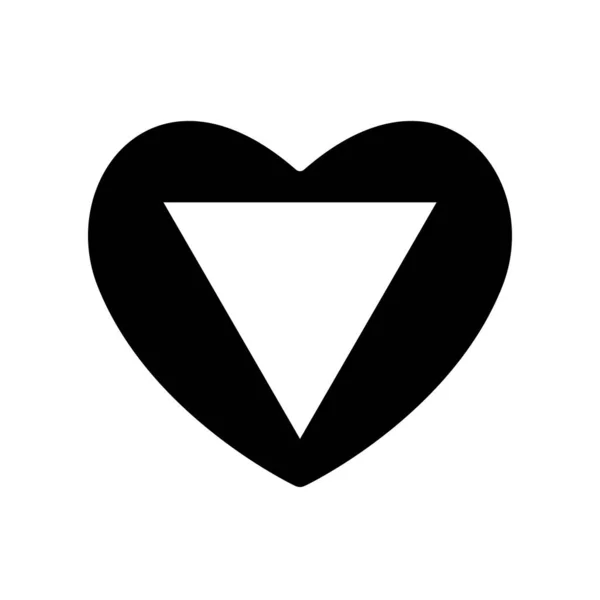 발렌타인데이는 삼각형의 신호와 날이야 아이콘 그래픽과 디자인의 스타일 사랑의 프레임 — 스톡 벡터