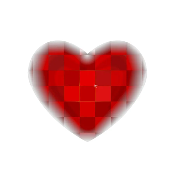 Coração Vermelho Verificado Padrão Dia Dos Namorados Toalha Mesa Padrão — Vetor de Stock