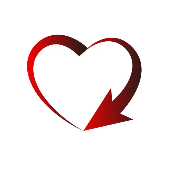 심장틀은 사이클 신호입니다 배경에서 분리되었습니다 분무기는 실루엣 재활용이다 발렌티누스의 디자인 — 스톡 벡터