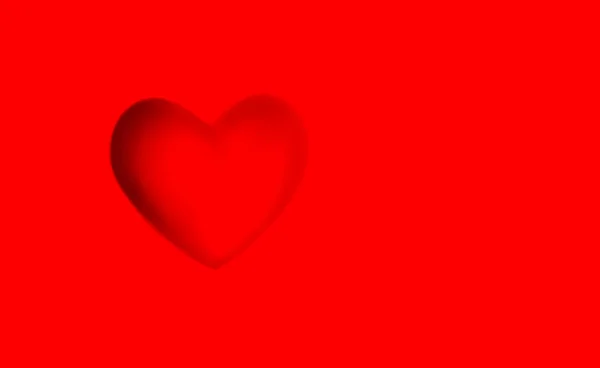Красный Фон Отпечаток Сердца Тенью Концептуальный Шаблон Праздничных Открыток Баннеров — стоковый вектор