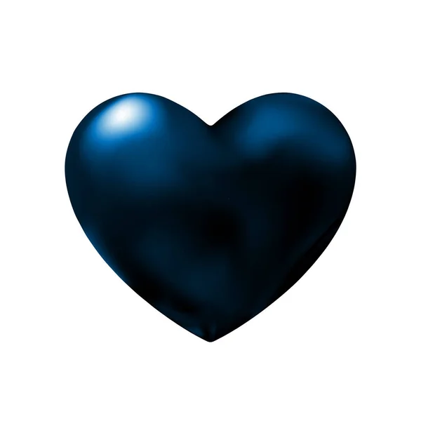 Elément Design Abstrait Coeur Bleu Foncé Pour Saint Valentin Icône — Image vectorielle