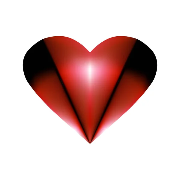 Абстрактный Складной Элемент Оформления Дня Святого Валентина Икона Красное Сердце — стоковый вектор