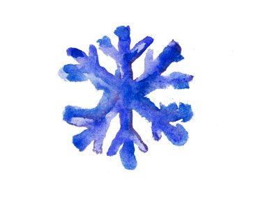 Beyaz arkaplanda suluboya Kar Tanesi Resimleri.