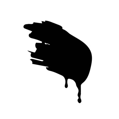 Akan ve damlayan boya ya da sıvı fırça darbesi şablonu. Siyah her renkte ve her tasarımda kullanılabilir. Fırça darbesi arka planda izole edildi. Sanat konsepti, mürekkep sıçraması. Vektör illüstrasyonu Eps 10.