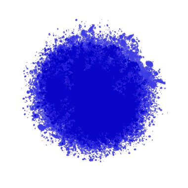 Parçacıklar ya da kum mavi bir dairede toplanır. Vektör arkaplan doku parçaları, suluboya taklit parçaları veya sıçramaları. Tasarım için resim grunge dokuları. Bölüm 10.