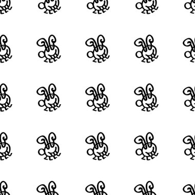 Paskalya tavşanının çocuksu bir tarzı var. Vektör illüstrasyonuName.