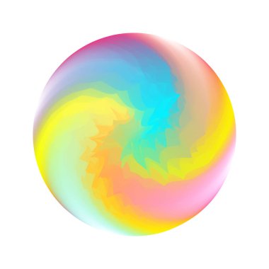 Parlak Top 3D kristal, içinde soyut spiral şekil olan cam küre, vektör illüstrasyon. Sıçrayan jöle, plastik oyuncak. Çoklu renkli girdap oyunu eps10.