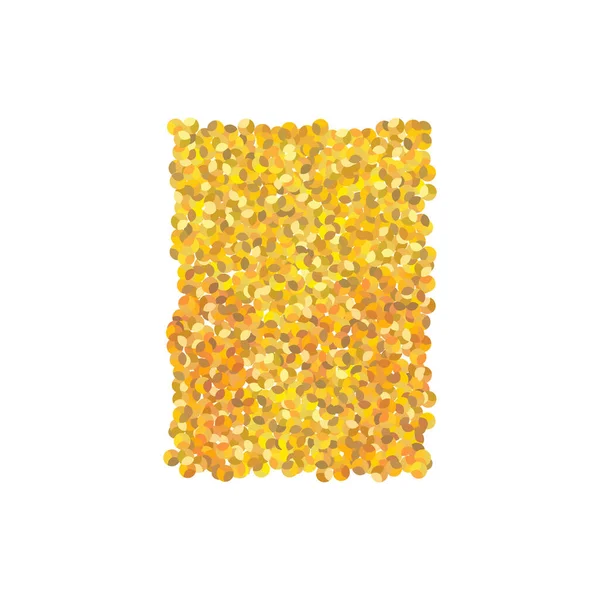 砕いた板金の質感を長方形 白い背景に金の塵の散乱 抽象片砂粒子粒や砂を組み立て ベクターイラスト グランジデザイン ヴィンテージ Eps10 — ストックベクタ