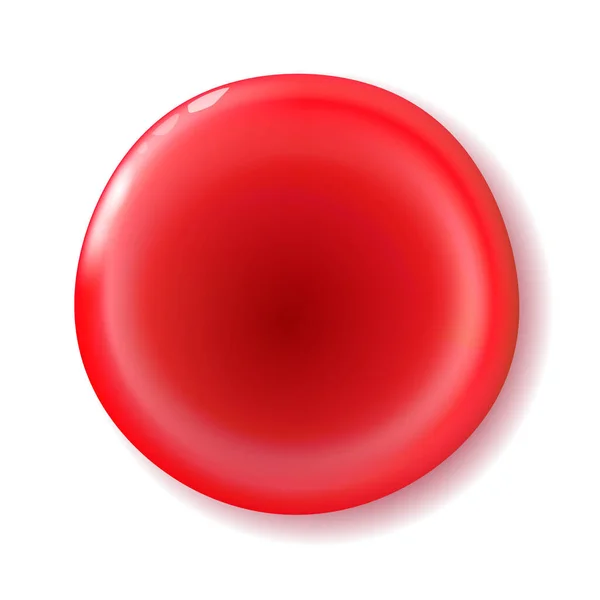 Červený Lesklý Kruh Tlačítko Pro Dovolenou Pro Internet Nebo Vaše — Stockový vektor