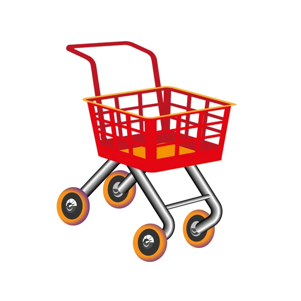 Establecer Icono Carrito Compras Diseño Plano Juguete Dibujos Animados Diseño — Vector de stock