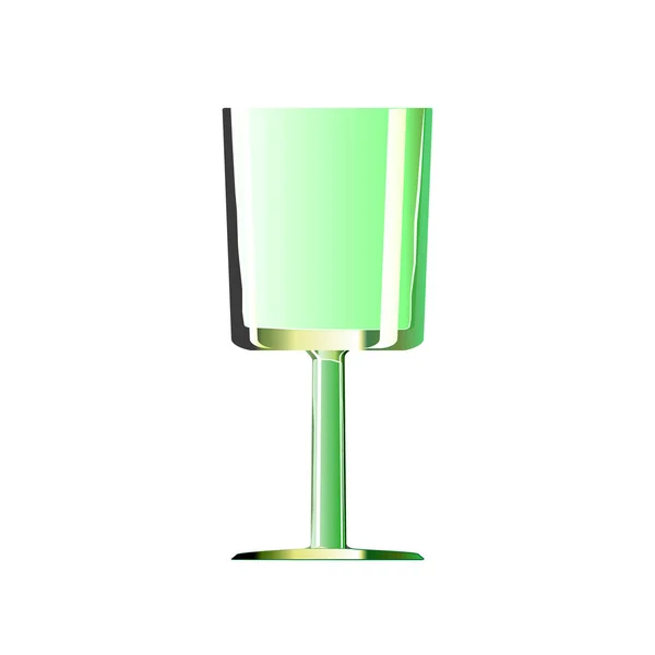 Verre Vide Tourné Pour Les Boissons Alcoolisées Vertes Illustration Vectorielle — Image vectorielle