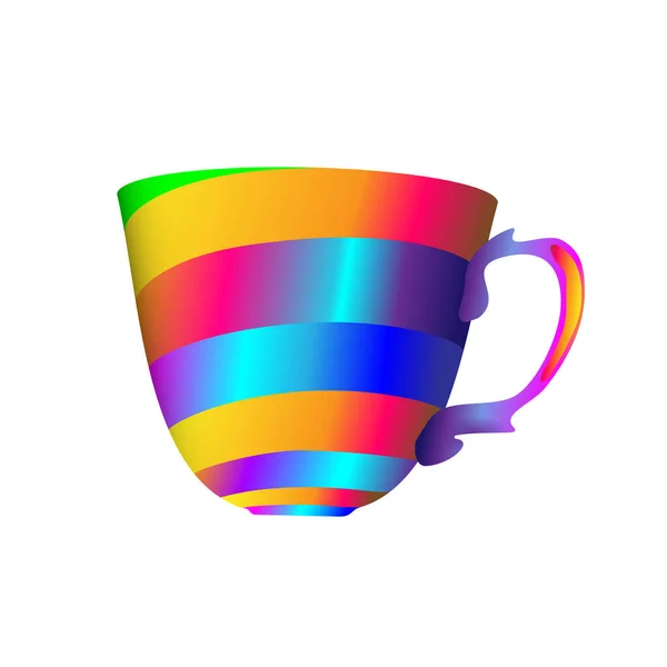 Abstracte Full Color Gradient Gestreepte Theekopje Voor Business Concept Logo — Stockvector