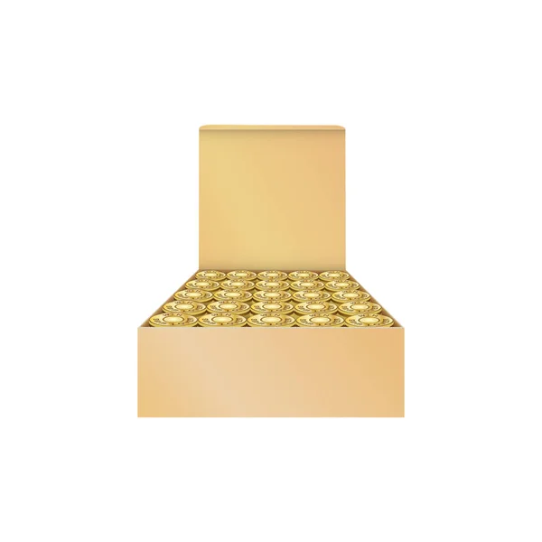 Cardboard Box Bullets 9Mm Ammo Isolated White Background — Stock Vector