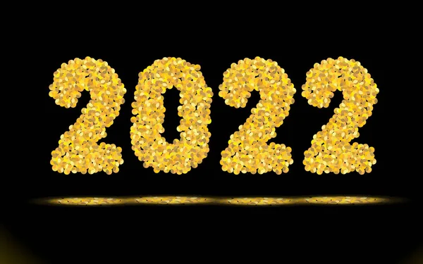 Simplement Des Chiffres Inscription 2022 Pour Nouvelle Année Miettes Texture — Image vectorielle