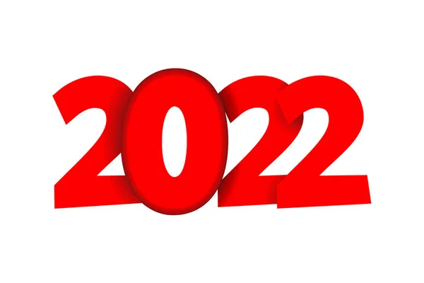 Inscripción 2022 Para Composición Año Nuevo Color Rojo Diseño Vectores — Archivo Imágenes Vectoriales
