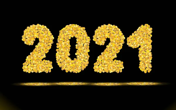 Los Números Simplemente Inscripción 2021 Para Nuevo Año Las Migajas — Archivo Imágenes Vectoriales