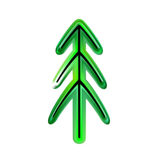Plastik Yeşil Noel Ağacından Mutlu Yıllar Oyuncak Dekoratif Öğeler Vektör — Stok Vektör