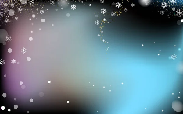 Año Nuevo Fondo Oscuro Navidad Con Copos Nieve Caóticos Bokeh — Vector de stock