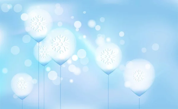 Πρωτοχρονιά Χριστούγεννα Χαοτική Θολούρα Bokeh Του Φωτός Μπαλόνια Στο Μπλε — Διανυσματικό Αρχείο