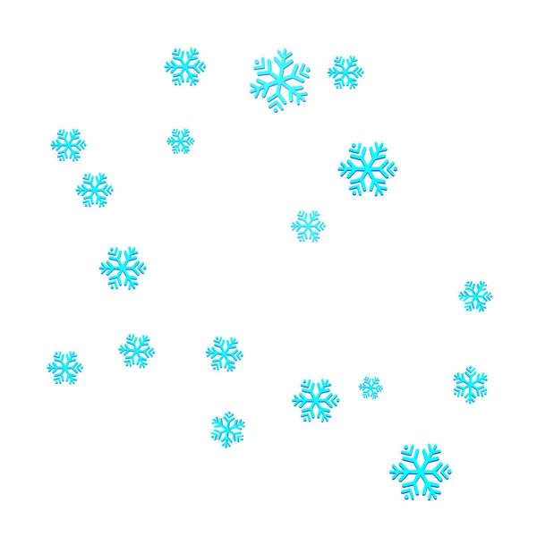 Nieuwjaar Kerstmis Chaotische Groep Sneeuwvlokken Van Lichtblauw Vector Illustratie Voor — Stockvector