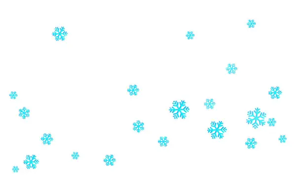 Nový Rok Vánoční Chaotická Skupina Sněhových Vloček Světle Modré Vektorová — Stockový vektor