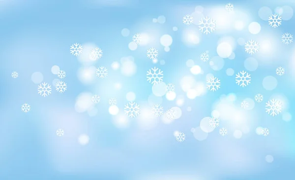 Nouvel Noël Chaotique Flou Bokeh Flocons Neige Légers Sur Fond — Image vectorielle