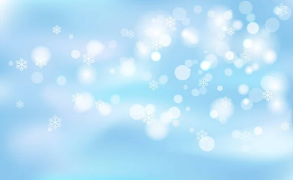 Año Nuevo Navidad Bokeh Desenfoque Caótico Copos Nieve Luz Fondo — Vector de stock