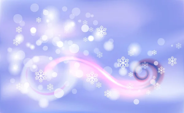 Šmouha Chaotické Vánoce Nový Rok Bokeh Lehkých Sněhových Vloček Pozadí — Stockový vektor