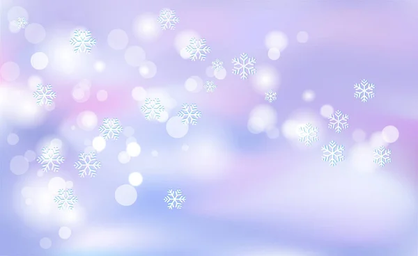 Christmas Chaotic Blur New Years Bokeh Light Snowflakes Background Violet — Stock Vector