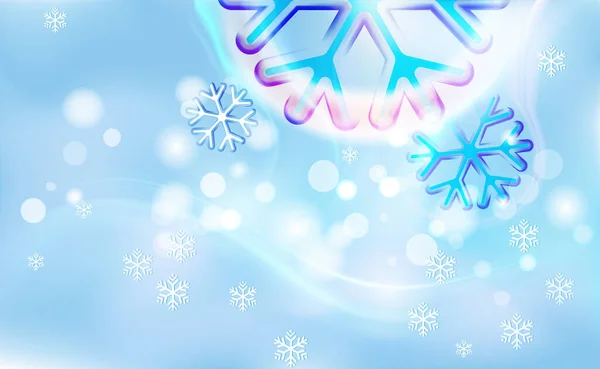 모즐리는 크리스마스 새해에는 어수선 어렴풋이 눈송이에 배경에는 빛으로 눈송이에 눈송이를 — 스톡 벡터