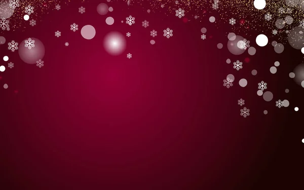 Nowe Lata Boże Narodzenie Czerwone Tło Chaotycznych Płatków Śniegu Lekki — Wektor stockowy