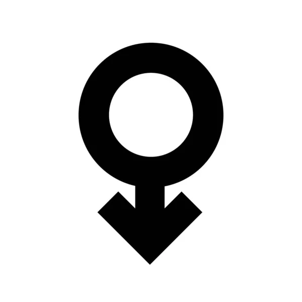 Zeichen Männliches Geschlecht Schwarzes Symbol Ein Symbol Sexueller Zugehörigkeit Flacher — Stockvektor