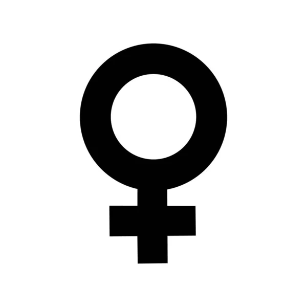 Sign Female Gender Black Icon Symbol Sexual Affiliation Flat Style — Stock Vector