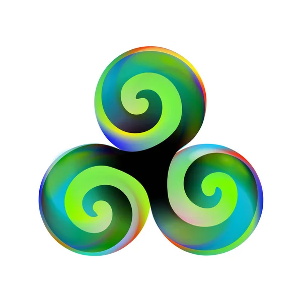 Icône Triskele Green Symbole Triskelion Isolé Sur Fond Blanc Illustration — Image vectorielle