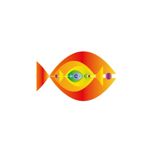 Abstraktní Barevné Ryby Dohromady Vektorová Grafika Toto Logo Šablony Může — Stockový vektor