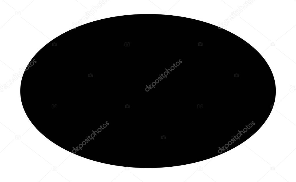 Oval black. Web icon with chrome frame. Vector illustration isolated on light background. eps 10