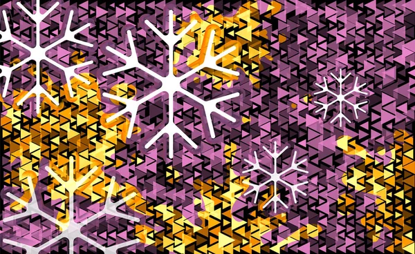 Weiße Und Violette Transparente Schneeflocke Weihnachtsbeleuchtung Vektor Hintergrund Verschiedenes Rosafarbenes — Stockvektor