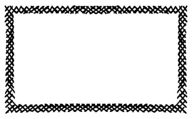 Çerçeve dikdörtgeni boyunca karalayan çapraz karalama. El çizimi semboller. Taslaklar gölgelendi, rozetler takıldı ve felçli şekiller çizildi. Tek renkli vektör tasarım elementleri. İzole bir illüstrasyon. EPS 10.