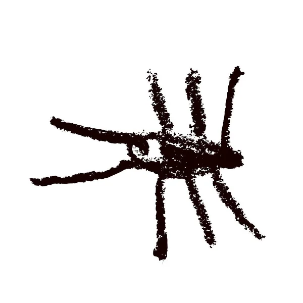 Dark Beetle Cockroach Deliberately Childish Style Child Drawing Sketch Imitation — Stock Vector