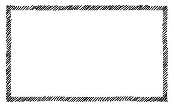 沿着边框长方形的弹珠孵化 手绘符号素描有阴影 帽徽和笔触的形状 单色矢量设计元素 孤立的例证 Eps — 图库矢量图片