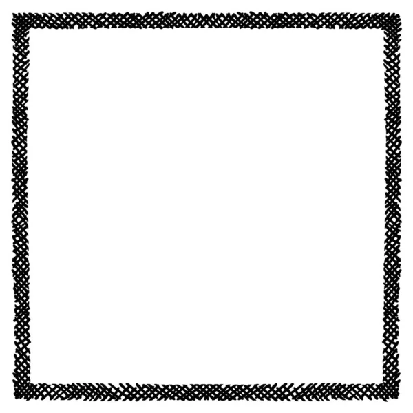 Scribble Hatching Criss Cross Rim Frame Square Des Symboles Dessinés — Image vectorielle