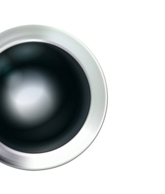 Parlak gerçekçi krom siyah düğme gümüşü. Gölgeli çember geometrik ikon teknolojisi, logo için paslanmaz çelik, tasarım konseptleri, arayüzler, uygulamalar veya reklamlar. Çizim. motor başlat.