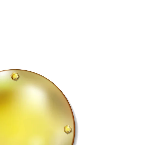 Реалістична Кругла Золота Тарілка Золотими Гвинтами Ізольована Білому Тлі Стиль — стокове фото